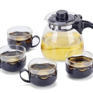 Luxury 5PCS Heat Resistant Glass Tea Pot Set